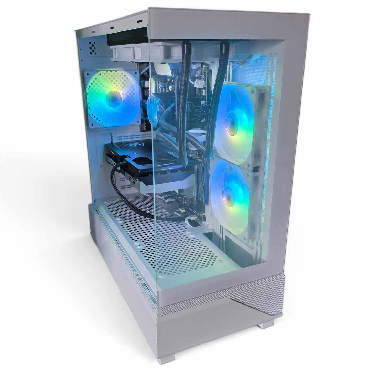 Refurbished AMD Ryzen 7 7800X3D, NVIDIA RTX 5070, 32GB DDR5 6000MHz, 1TB NVMe SSD, Windows 11, 850W Corsair PSU, WiFi, White