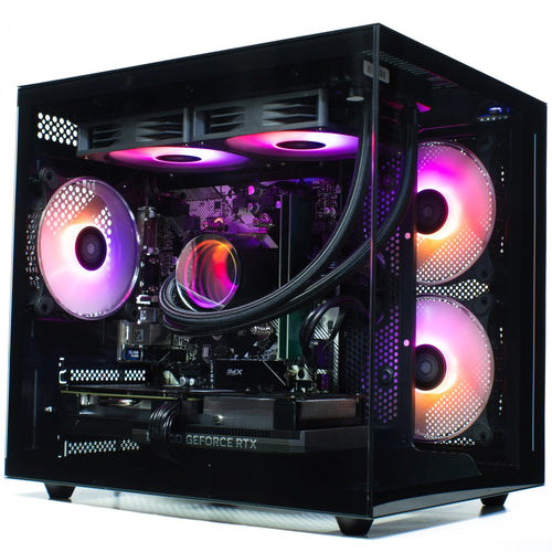 Gaming PC - Desktop Computer, Intel i5-12400F, Nvidia RTX 5060, 16GB RAM, 1TB NVMe SSD, 240MM AIO Liquid Cooler, 500W 80+ PSU, WIFI, Windows 11, Black