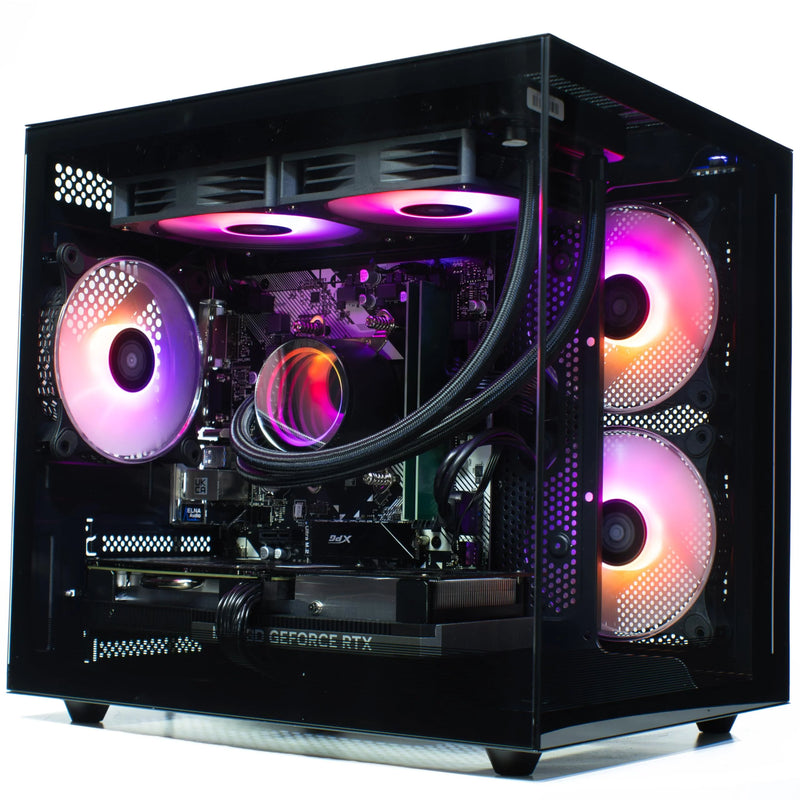 Gaming PC - Desktop Computer, Intel i5-12400F, Nvidia RTX 5060, 16GB RAM, 1TB NVMe SSD, 240MM AIO Liquid Cooler, 500W 80+ PSU, WIFI, Windows 11, Black