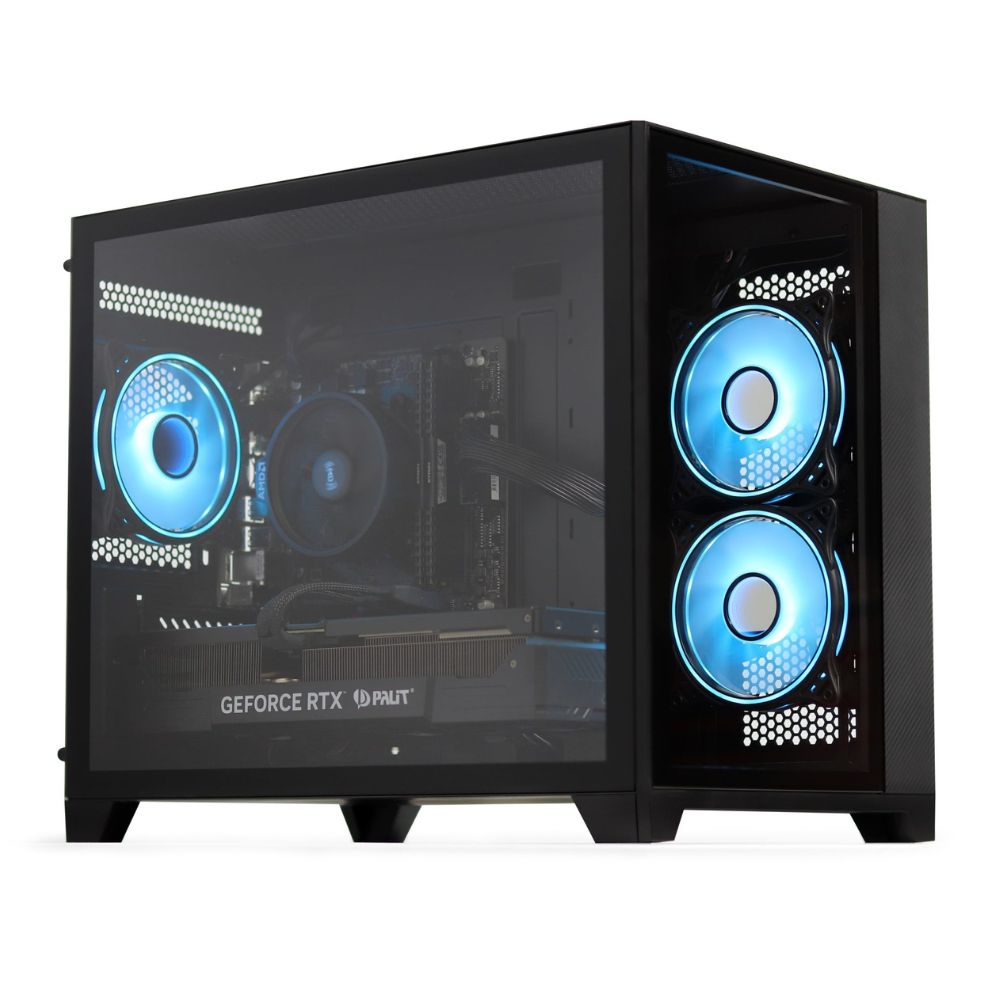 Refurbished Gaming PC - Desktop Computer, Intel i5 6th Gen, NVIDIA RTX 5060 8GB, 16GB DDR4, 500GB SSD, Windows 11, 500W 80+ PSU, WiFi, Akira, Black