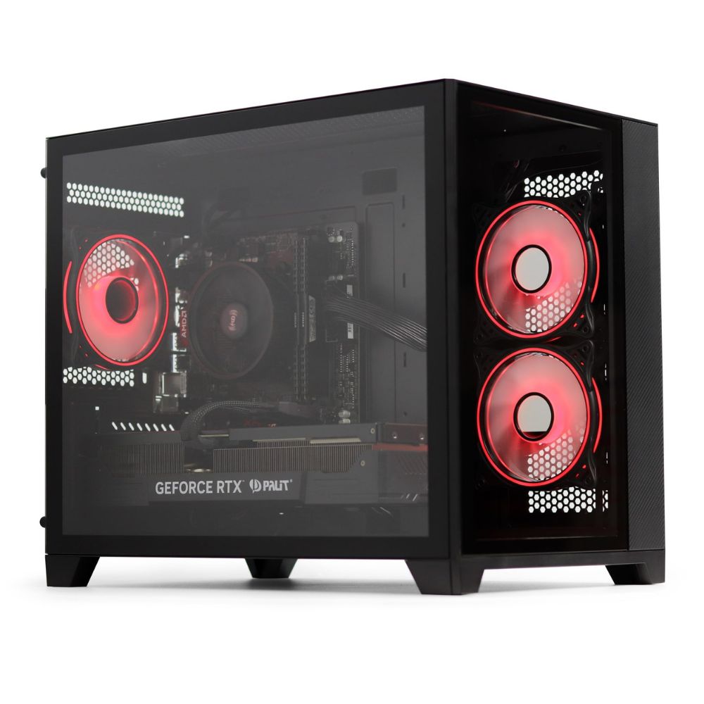 Refurbished Gaming PC - Desktop Computer, Intel i5 6th Gen, NVIDIA RTX 5060 8GB, 16GB DDR4, 500GB SSD, Windows 11, 500W 80+ PSU, WiFi, Akira, Black