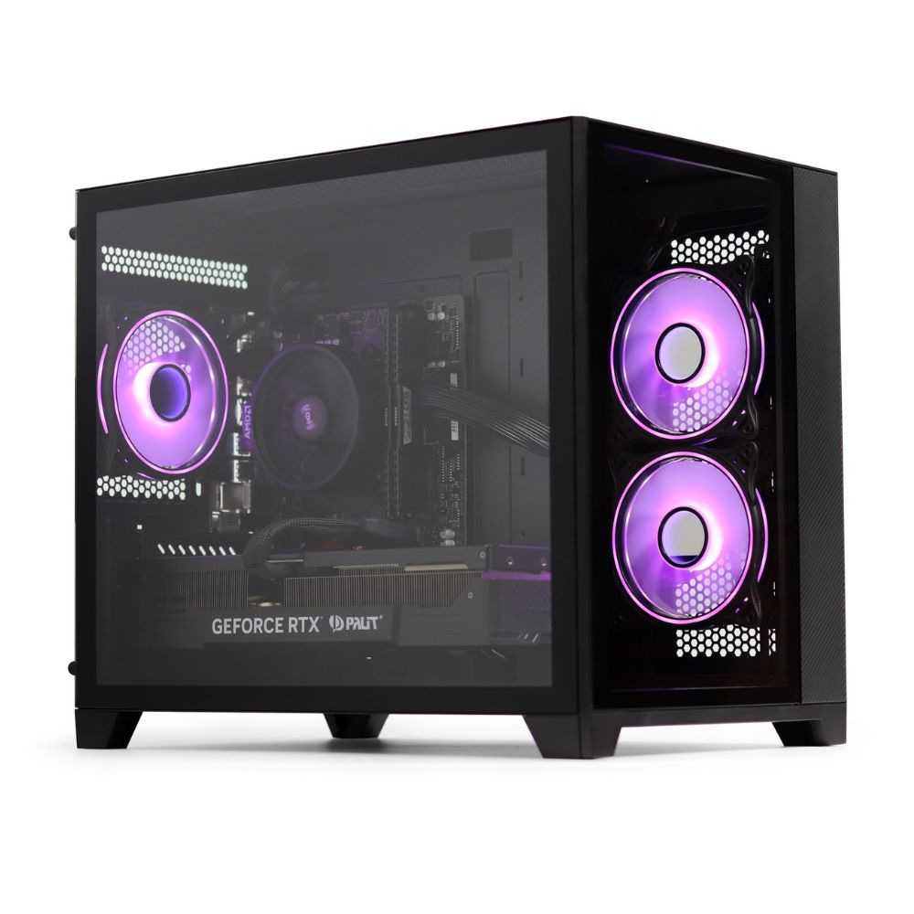 Refurbished Gaming PC - Desktop Computer, Intel i5 6th Gen, NVIDIA RTX 5060 8GB, 16GB DDR4, 500GB SSD, Windows 11, 500W 80+ PSU, WiFi, Akira, Black