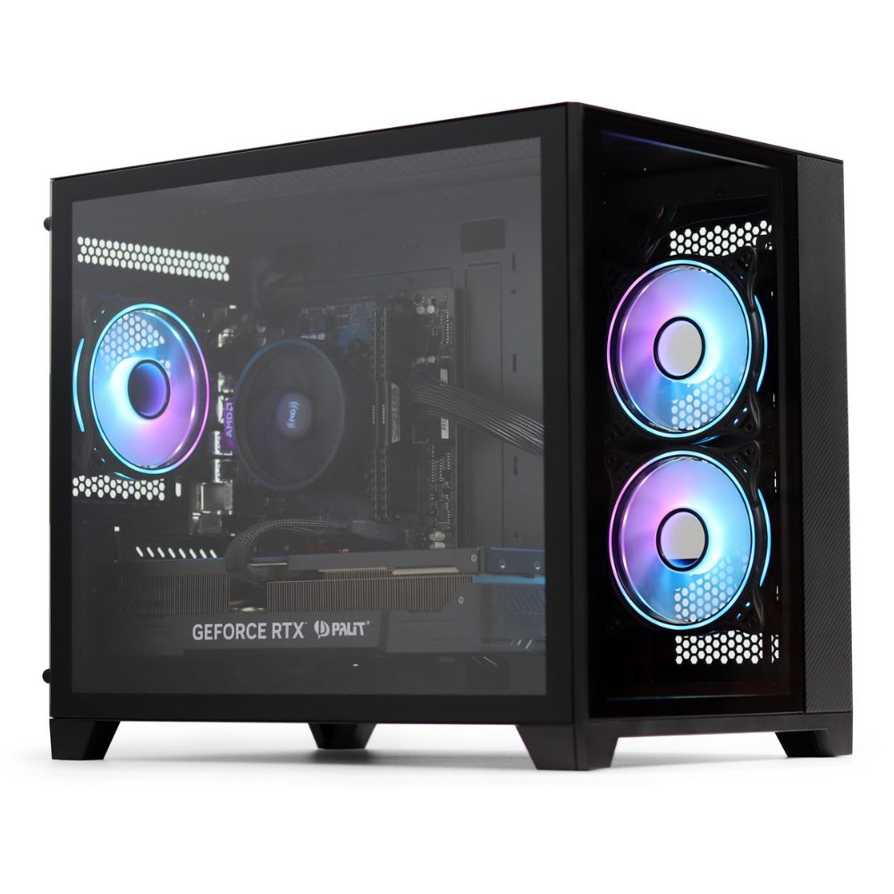 Refurbished Gaming PC - Desktop Computer, Intel i5 6th Gen, NVIDIA RTX 5060 8GB, 16GB DDR4, 500GB SSD, Windows 11, 500W 80+ PSU, WiFi, Akira, Black