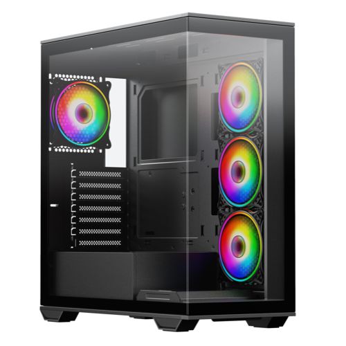 Vida Solus ATX RGB Case Glass Front & Side 4 ARGB Fans | USB-C Support