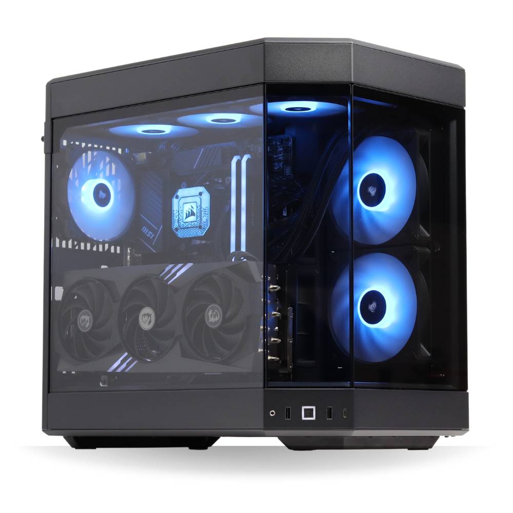 Hyte Y60 Gaming PC - AMD Ryzen 5 7500f, NVIDIA RTX 5070Ti 16GB, 32GB DDR5, 1TB M.2 SSD, Windows 11, 800W 80+ PSU, WiFi, Black
