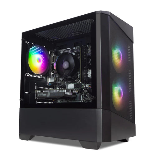 Gaming PC, AMD Ryzen 5 5500, RTX 3050 6GB Graphics Card, 16GB RAM, 500GB SSD, Windows 11, 500W 80+ PSU, WiFi, Black