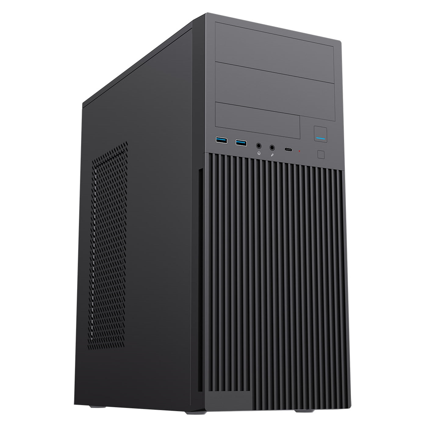 Cit Academy Mid-Tower Office PC Case With USB Type C and 80mm Rear Black Fan and 500W Power Supply… - image 1 - Target CACIT-ACADEMY