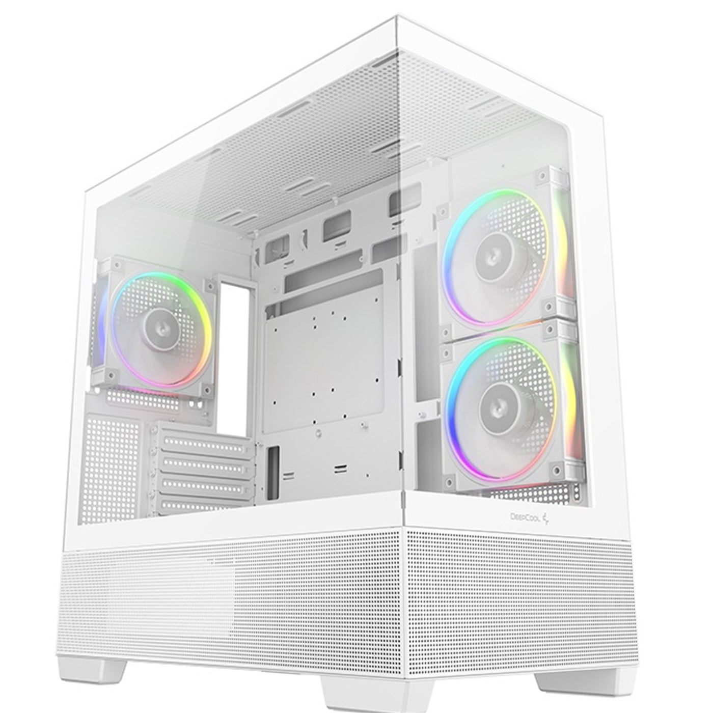 Deepcool CG380 3F Micro-ATX Gaming Case White Panoramic Tempered Glass Side Panel PC Case - image 1 - Target CADEE-CG3803FWH