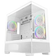 Deepcool CG380 3F Micro-ATX Gaming Case White Panoramic Tempered Glass Side Panel PC Case - image 1 - Target CADEE-CG3803FWH