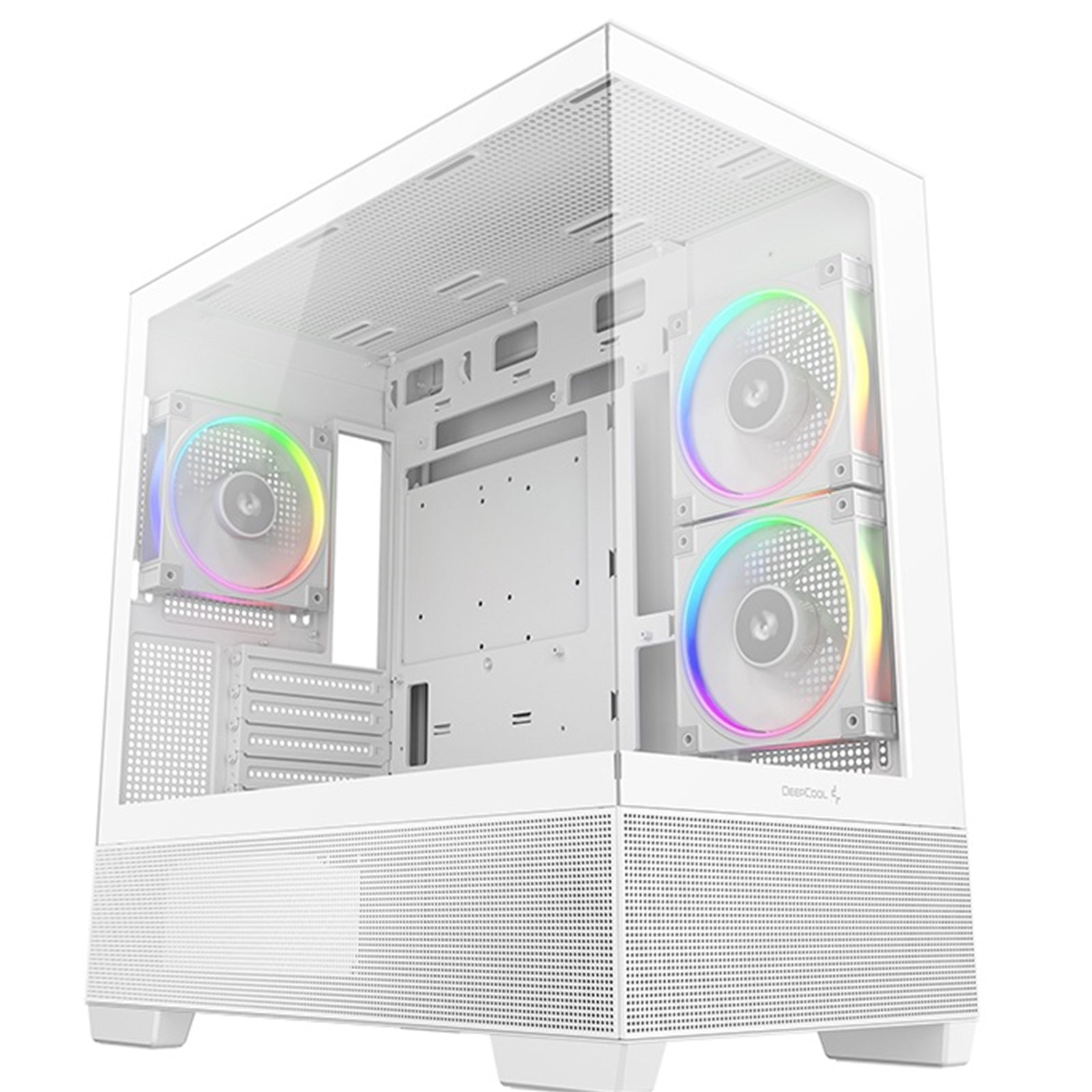 Deepcool CG380 3F Micro-ATX Gaming Case White Panoramic Tempered Glass Side Panel PC Case - image 1 - Target CADEE-CG3803FWH