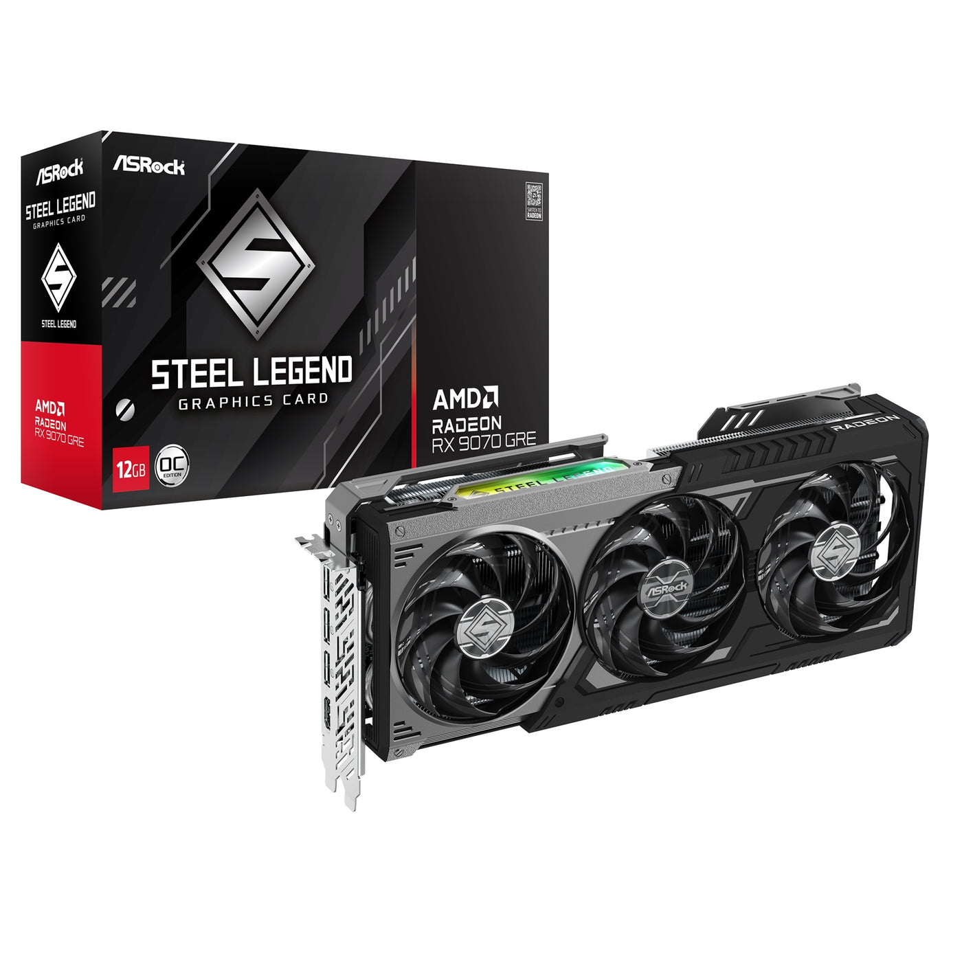 Asrock AMD Radeon RX 9070 GRE Steel Legend Dark OC 12GB GDDR6 Graphics Card - image 1 - Target GRASR-R9070GRESL