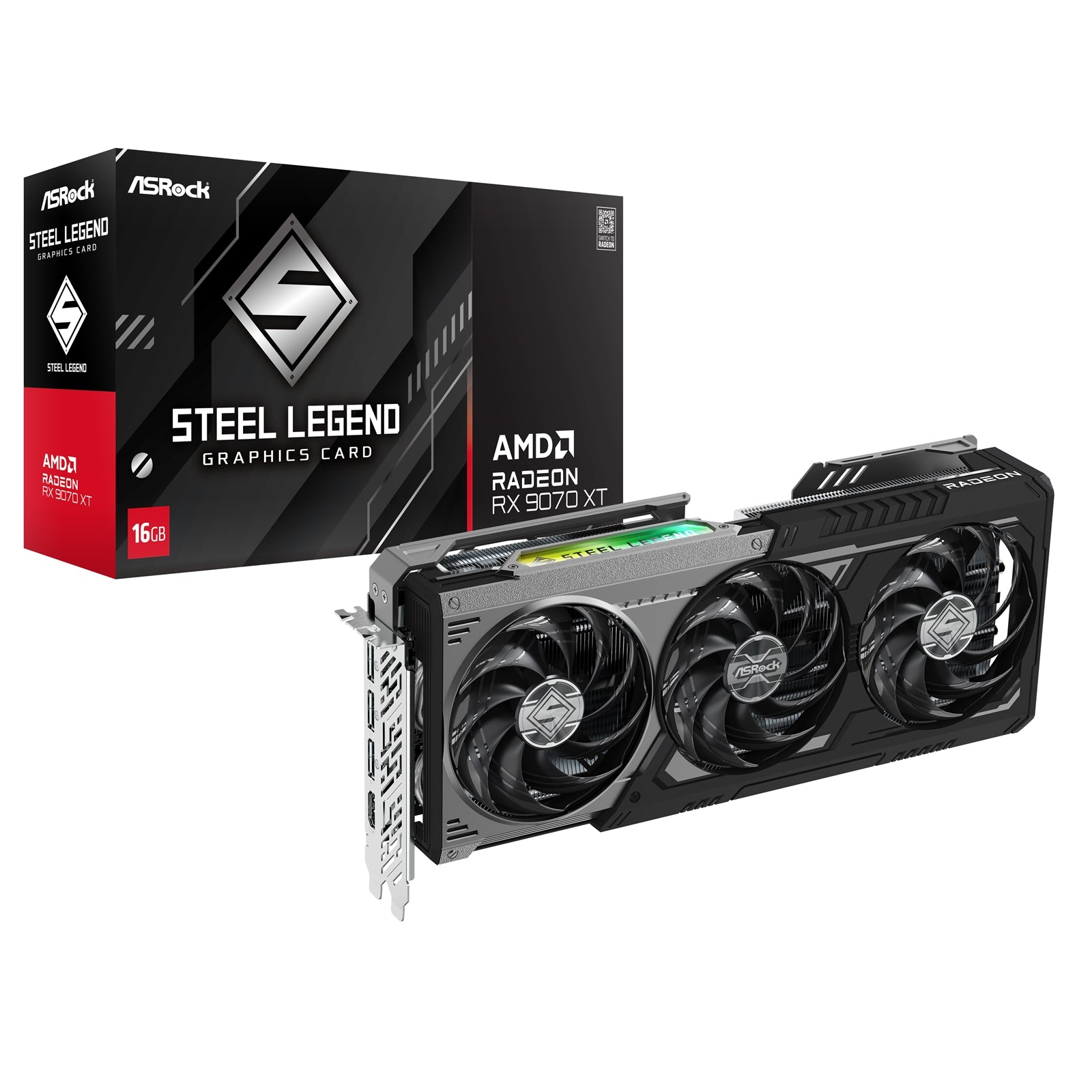 Asrock AMD Radeon RX 9070 XT Steel Legend Dark 16GB GDDR6 Graphics Card - image 1 - Target GRASR-R9070XTSLD