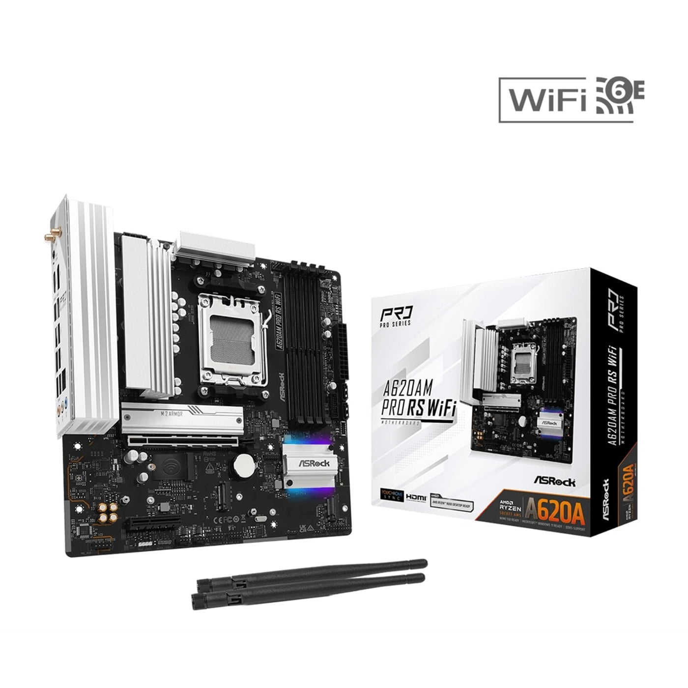 Asrock A620AM Pro RS WiFi AMD Socket AM5 Motherboard - image 1 - Target MBASR-A620AMPROR