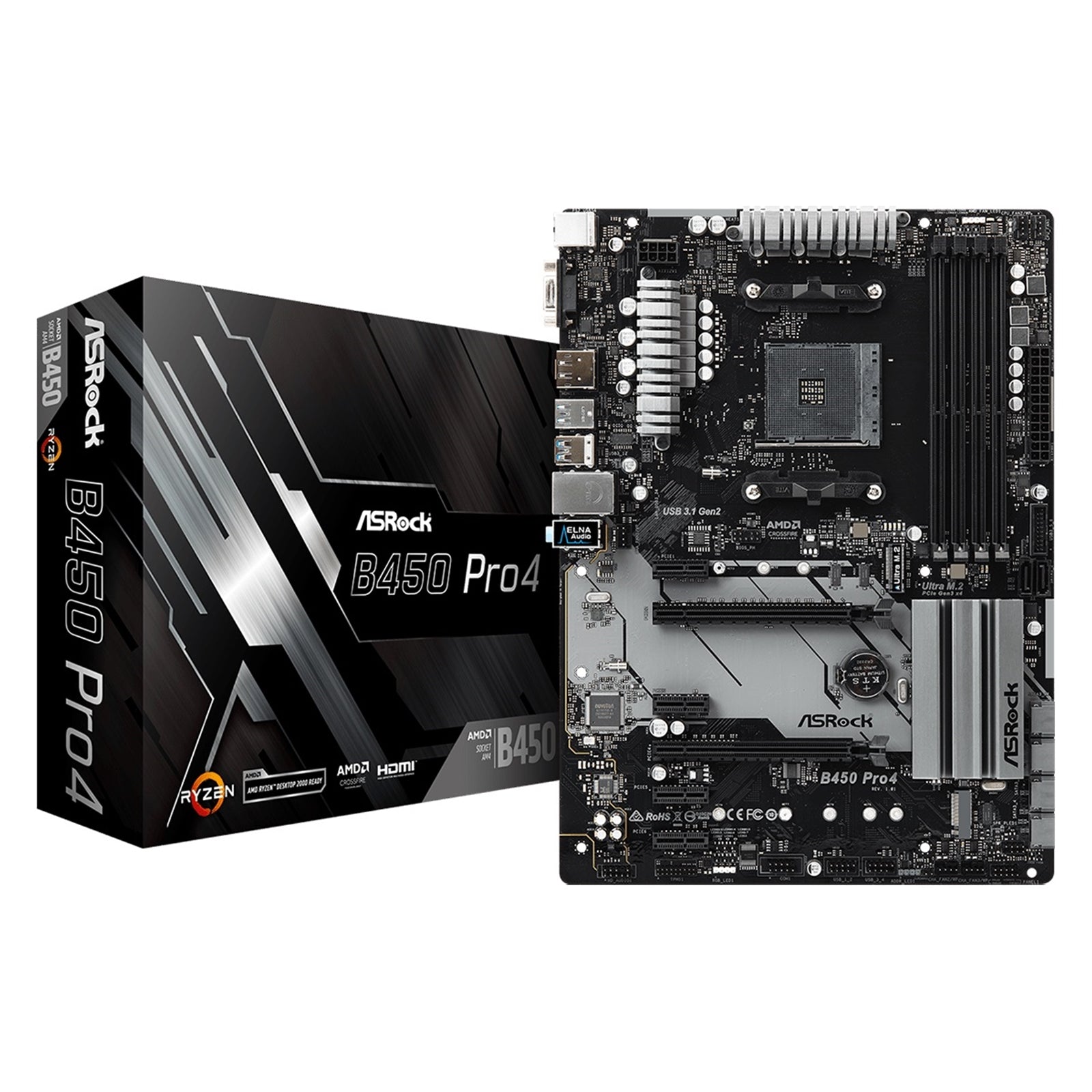 Asrock B450 Pro4 R2.0 Super Alloy ATX Motherboard - image 1 - Target MBASR-B450PRO4