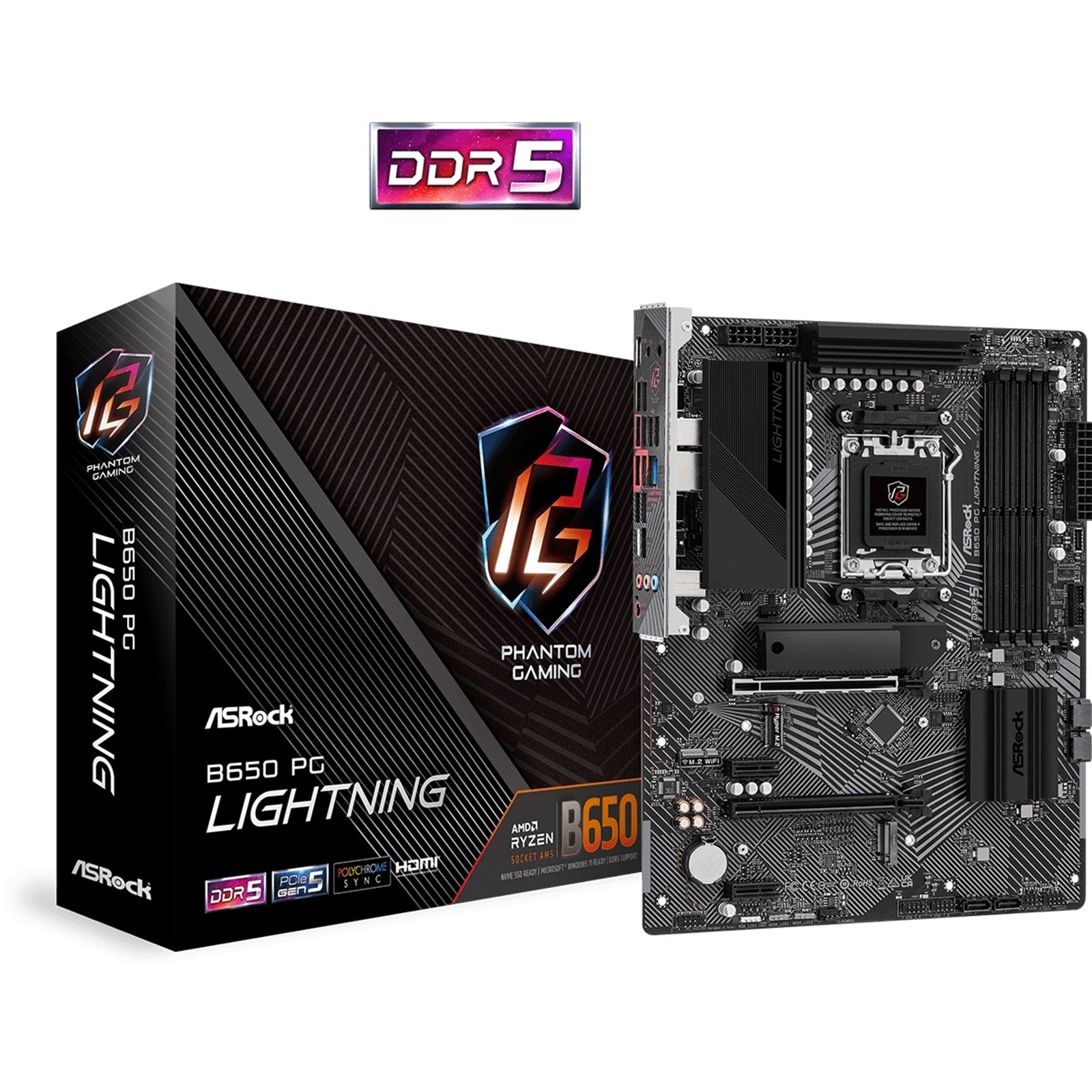 Asrock B650 PG Lightning ATX Motherboard - image 1 - Target MBASR-B650PGLIG