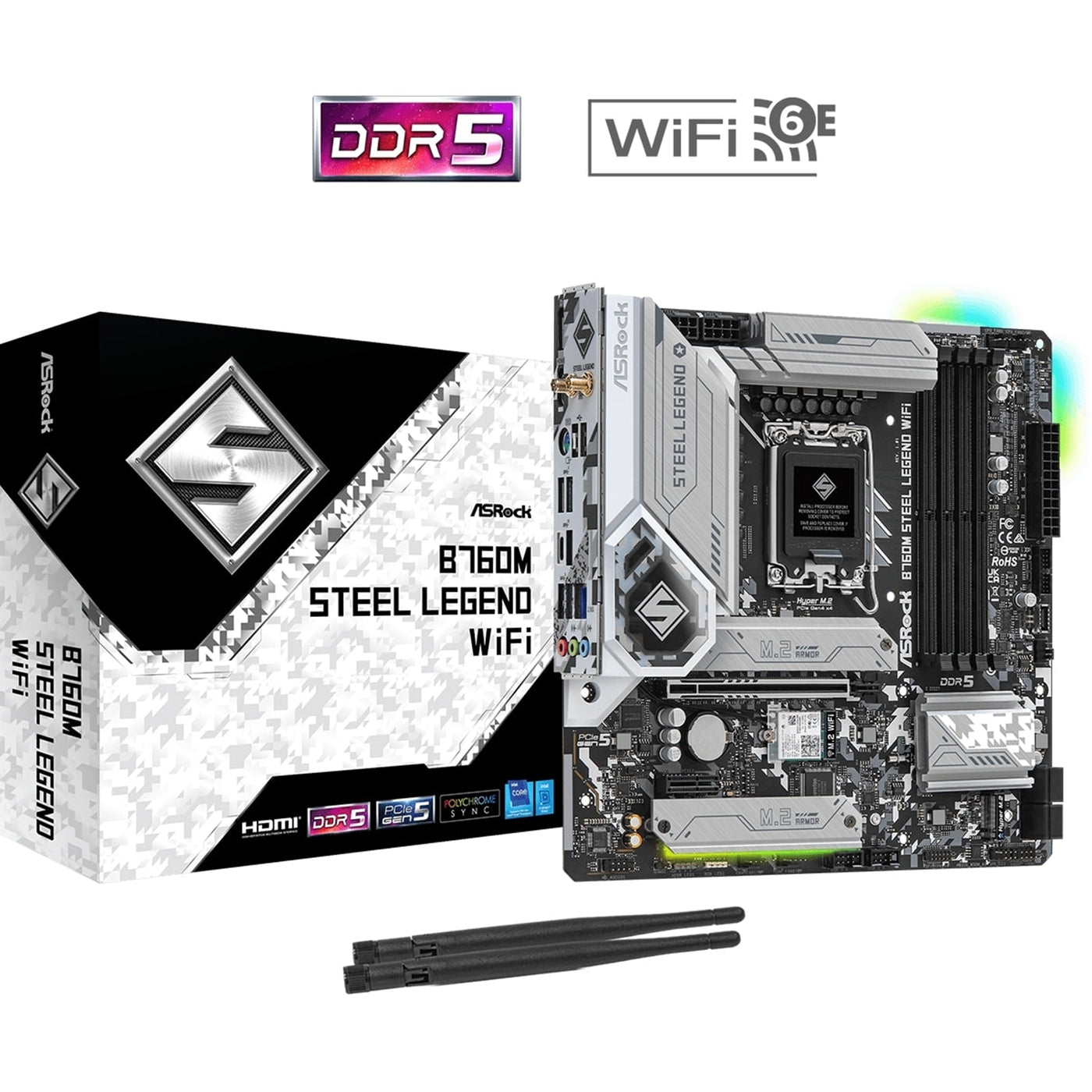 Asrock B760M Steel Legend WiFi Micro ATX Motherboard - image 1 - Target MBASR-B760MSTLWI