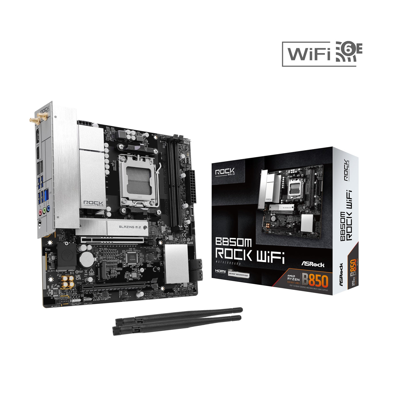Asrock B850M Rock WiFi Micro ATX Motherboard - image 1 - Target MBASR-B850MROCKW
