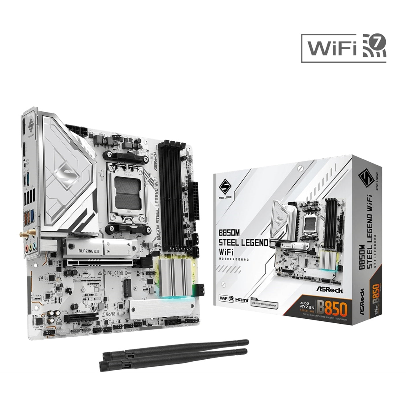 Asrock B850M Steel Legend WiFi Micro ATX Motherboard - image 1 - Target MBASR-B850MSLW