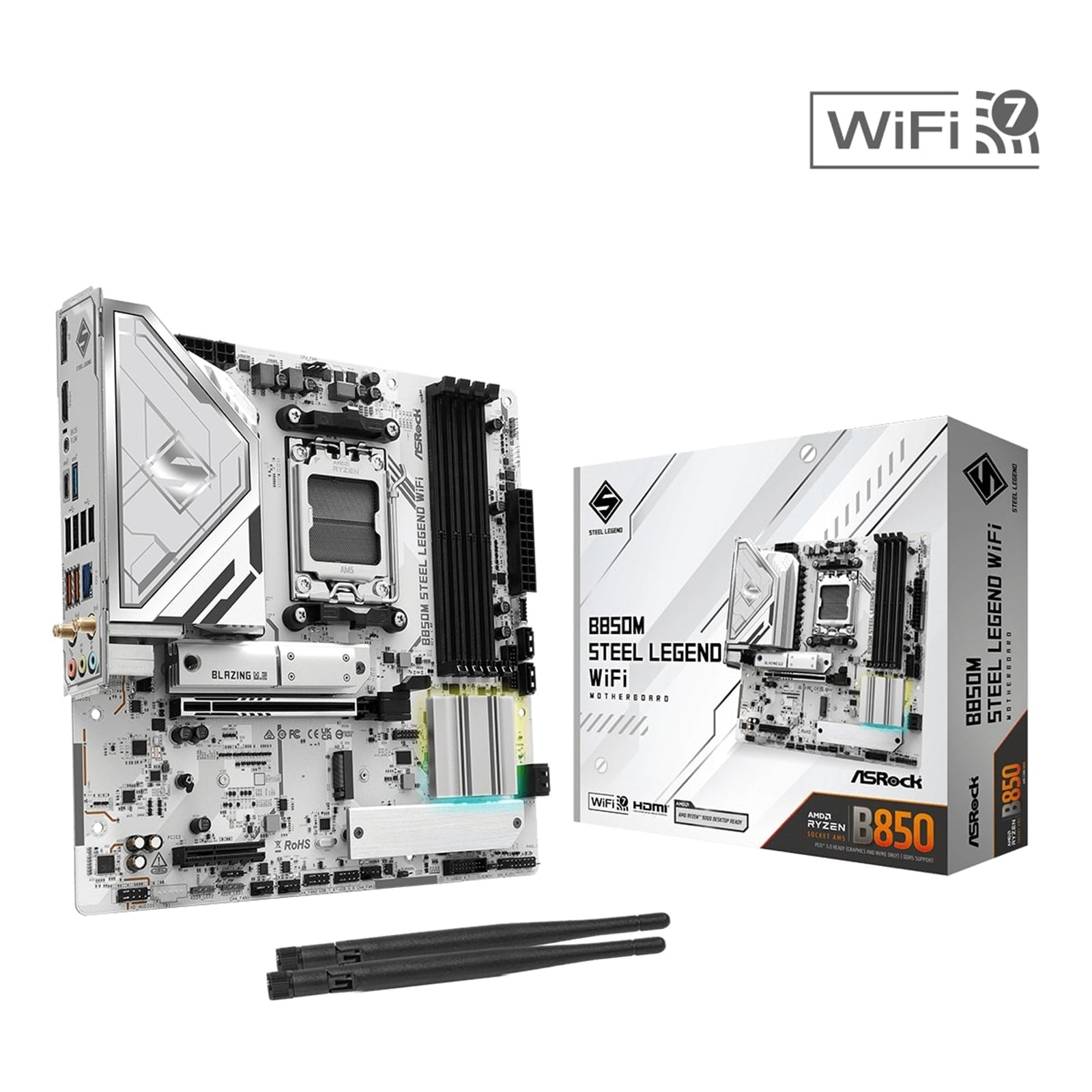 Asrock B850M Steel Legend WiFi Micro ATX Motherboard - image 1 - Target MBASR-B850MSLW