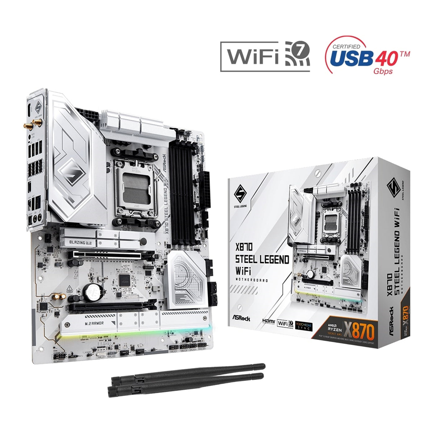 Asrock X870 STEEL LEGEND WIFI ATX Motherboard - image 1 - Target MBASR-X870SLW