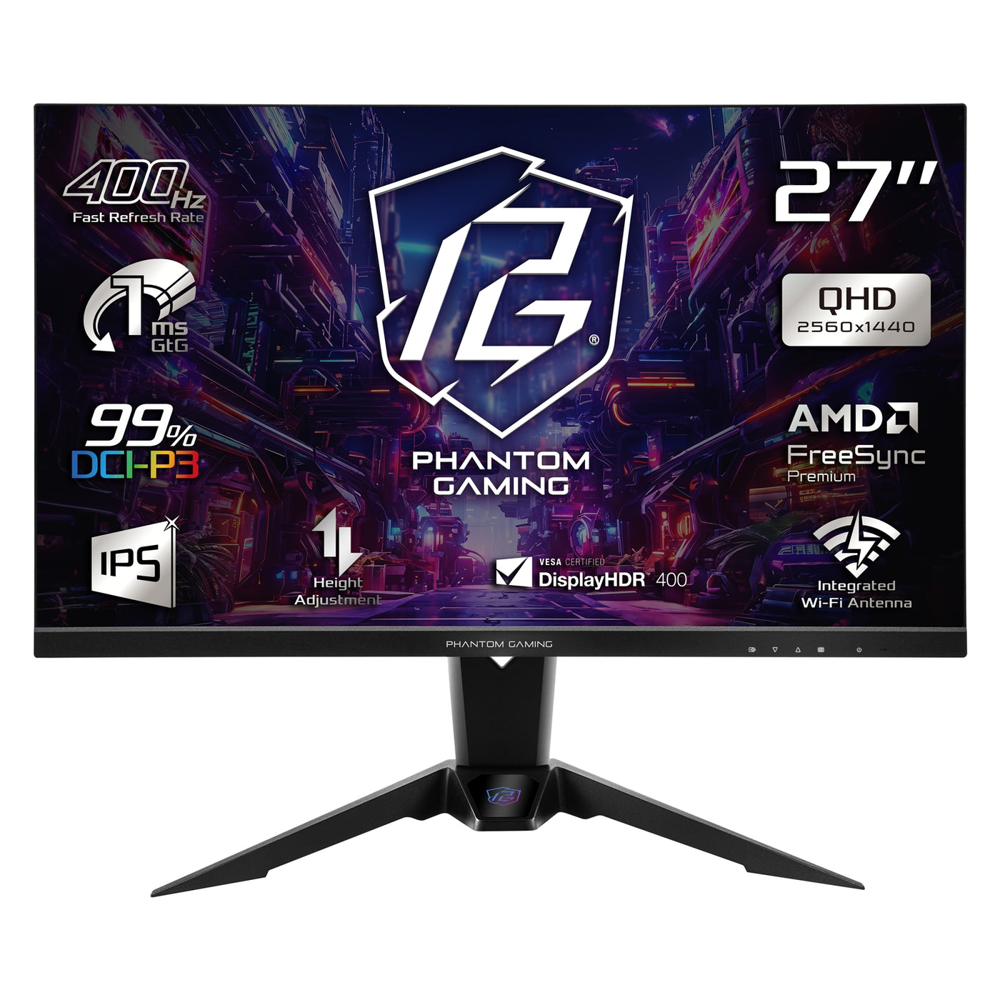 Asrock Phantom Gaming PG27QFW2A 27 Inch QHD (2560 x 1440) IPS Gaming Monitor - image 1 - Target MOASR-PG27QFW2A