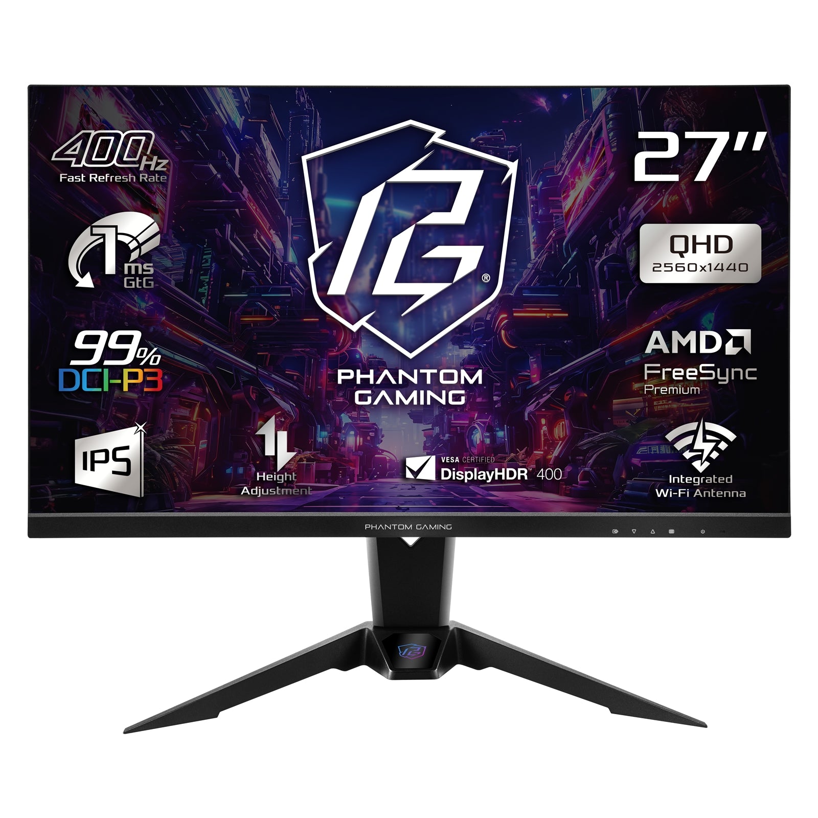 Asrock Phantom Gaming PG27QFW2A 27 Inch QHD (2560 x 1440) IPS Gaming Monitor - image 1 - Target MOASR-PG27QFW2A