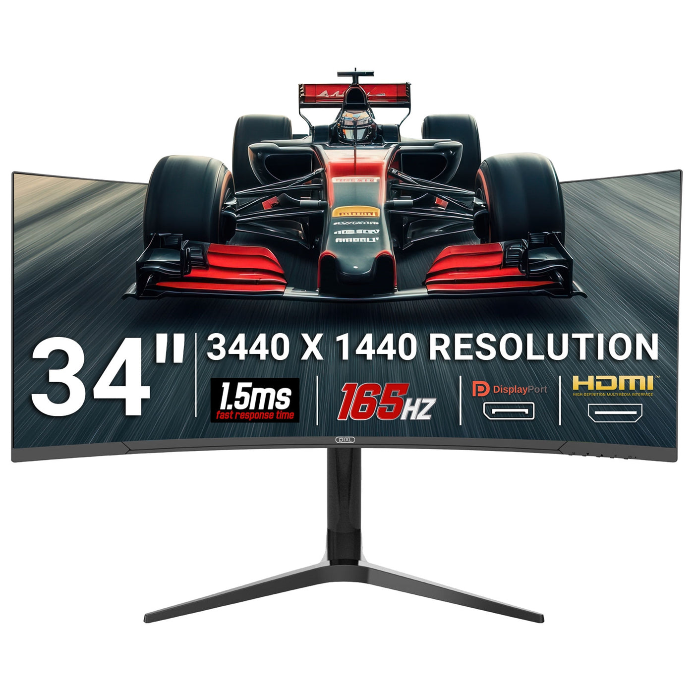 Pixl CM34C7 34 Inch 165Hz UWQHD Quad HD Ultrawide Curved Gaming Monitor - image 1 - Target MOPIX-CM34C7