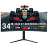 Pixl CM34C7 34 Inch 165Hz UWQHD Quad HD Ultrawide Curved Gaming Monitor