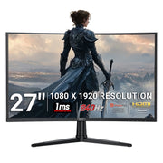 Pixl PX27CC301B 27 Inch 240Hz HDR 10+ Full HD Curved Gaming Monitor with 1920 x 1080 Resolution - image 1 - Target MOPIX-PX27CC301B