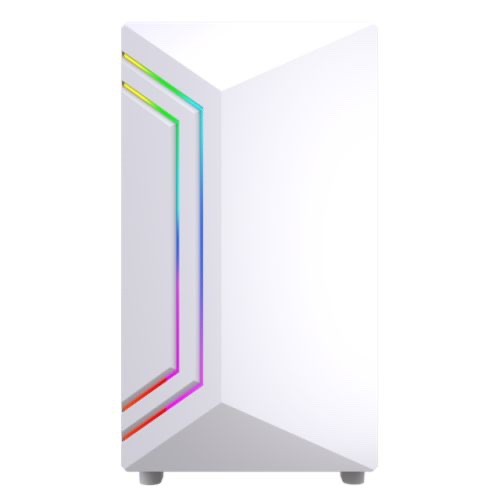 Vida Apollo M Micro-ATX PC Case — White, Tempered Glass, ARGB