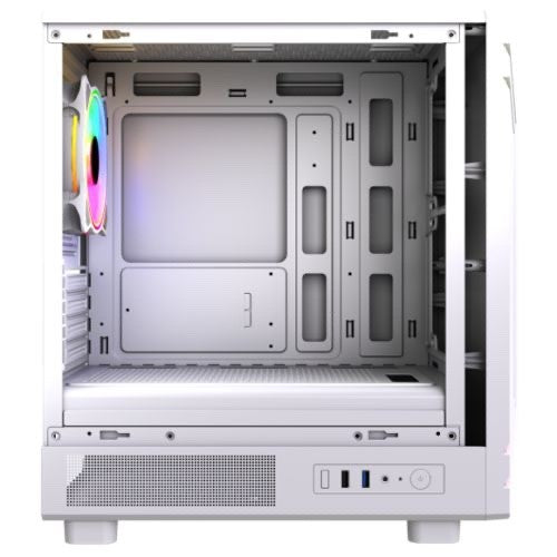 Vida Apollo M Micro-ATX PC Case — White, Tempered Glass, ARGB