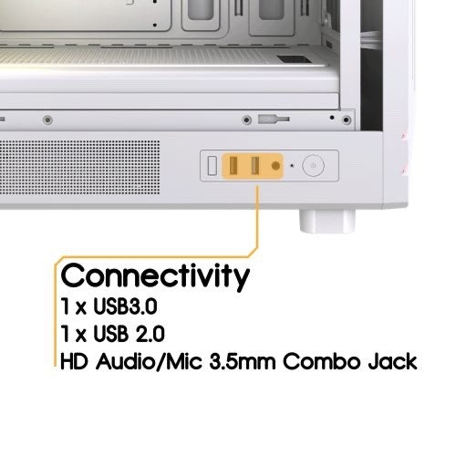 Vida Apollo M Micro-ATX PC Case — White, Tempered Glass, ARGB