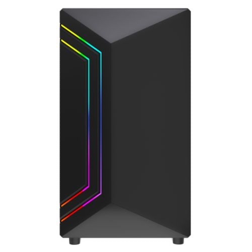 Vida Apollo M Micro-ATX PC Case — Black, Tempered Glass, ARGB