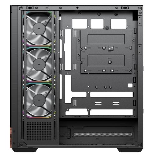 Vida Elegance Walnut ATX PC Case — Tempered Glass, 4× ARGB, USB-C, BTF-Compatible