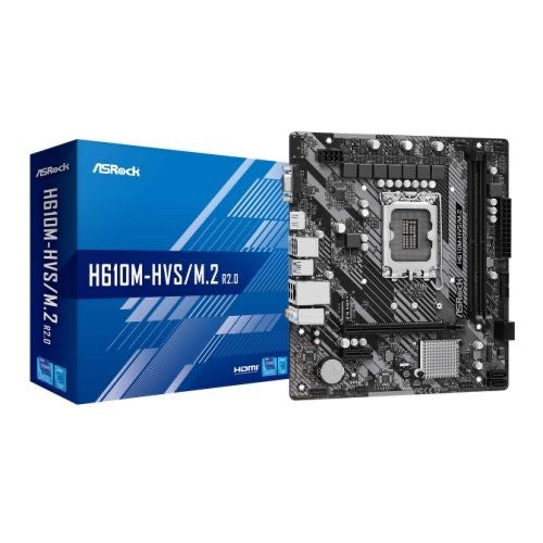Intel 14th-Gen LGA1700 Motherboard Bundle i3 / i5 / i9 Options, ASRock H610M-HVS, DDR4, NVMe