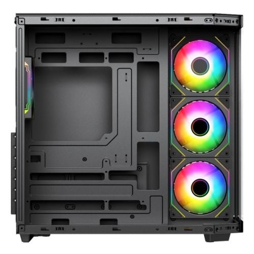Vida Edge ATX Cube RGB Case — Glass Panels, 4× ARGB, BTF Compatible (Black)