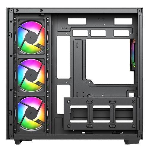 Vida Edge ATX Cube RGB Case — Glass Panels, 4× ARGB, BTF Compatible (Black)